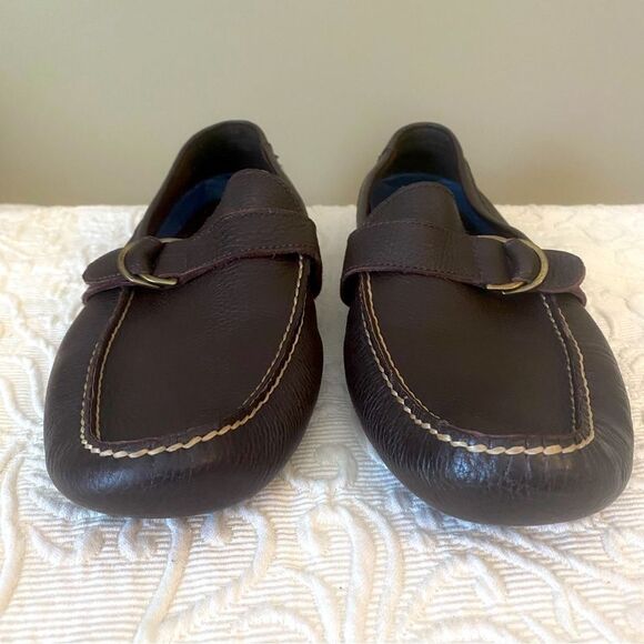 Polo Ralph Lauren BrownLeather Driving Loafers Adjustable Buckle Size 13D - Picture 1 of 8